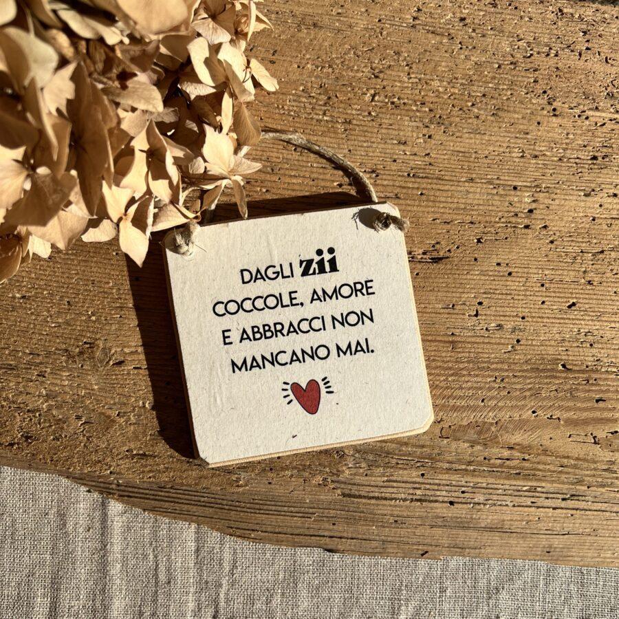 Mini targa legno - Dagli zii