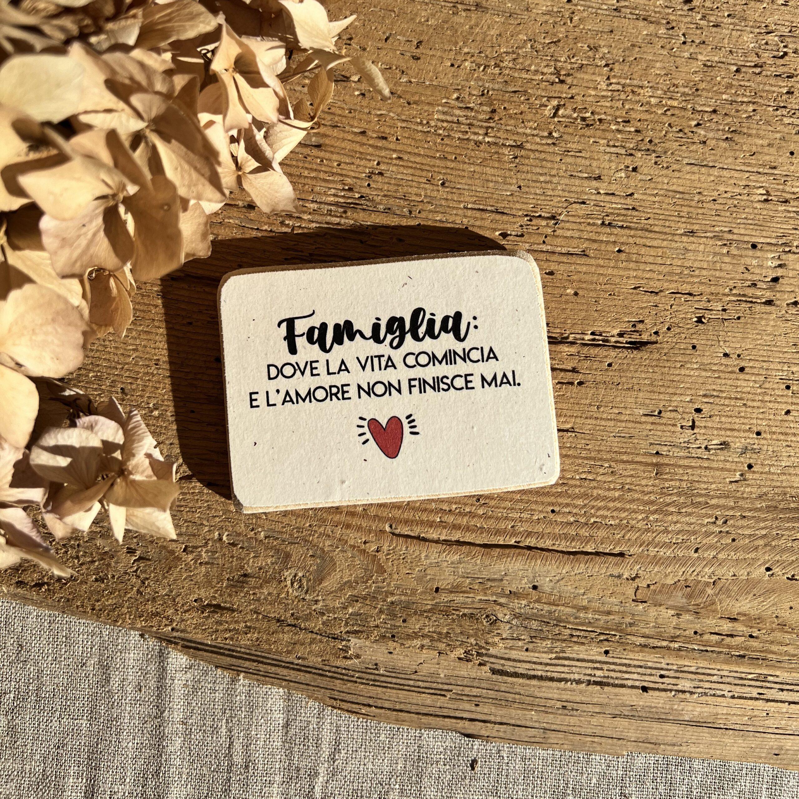 Mini targa legno - Famiglia - immagine 2