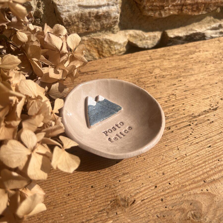 Piattino ceramica montagna