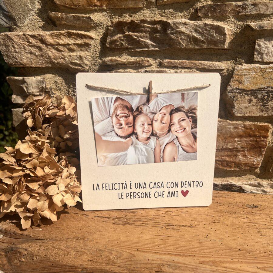 Portafoto molletta - La felicità è una casa